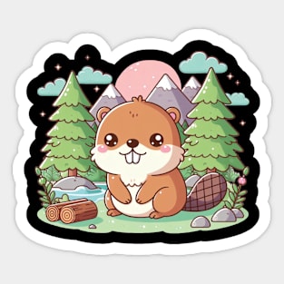 Cute Beaver Sticker